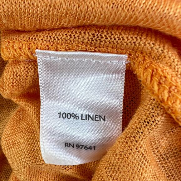 J. Jill Love Linen Boxy Short Sleeve T-Shirt Womens Size L Orange 100% Linen - Picture 10 of 13